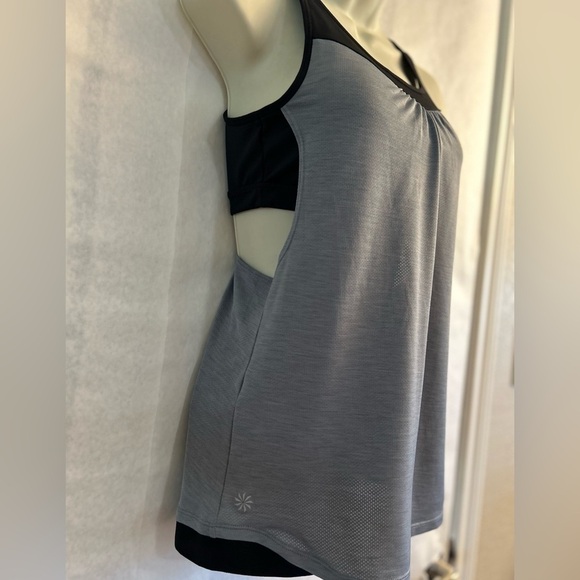 Athleta Freedom Super Charged mesh tank w/ built in sports bra Sz-S Z3 - Picture 4 of 11